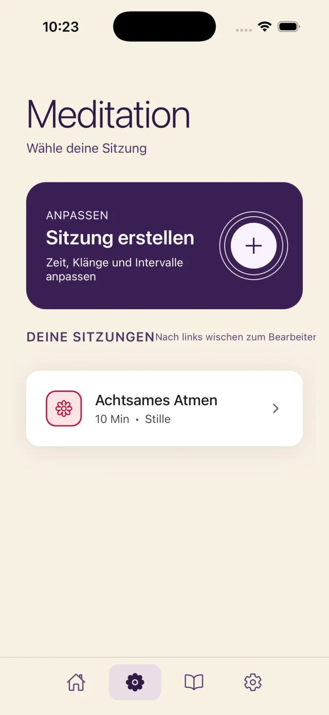 Laufende Meditationssitzung mit Timer